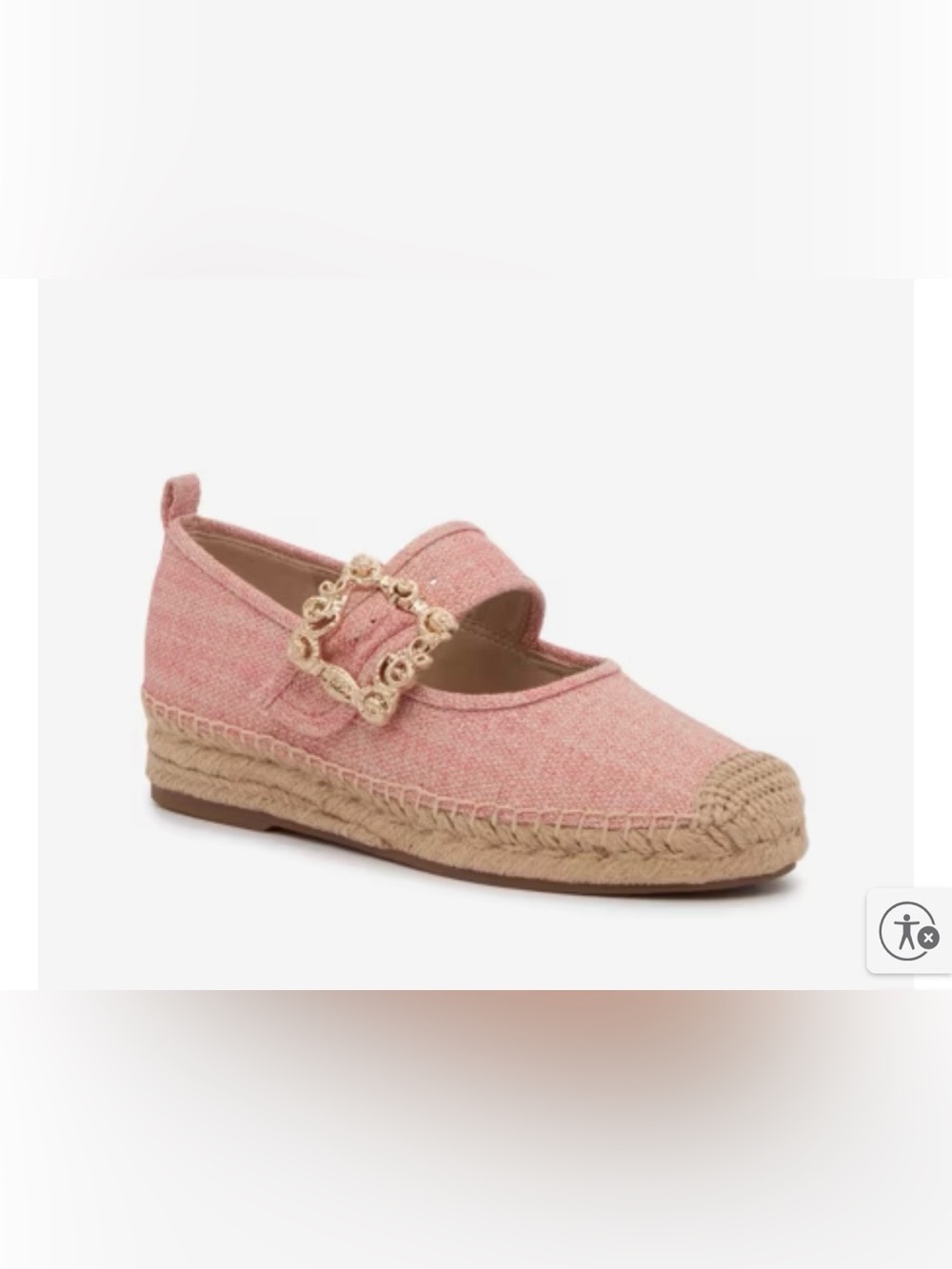 Sam Edelman Maddy Pink Espadrille Mary Jane with Decorative Buckle NEW